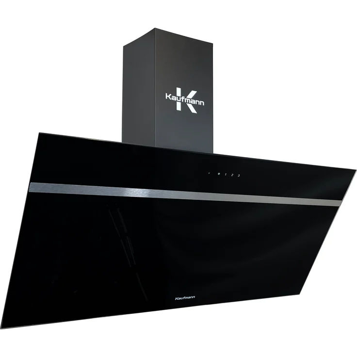 KAUFMANN VIKTORIA 60 BL, Kopffrei-Dunstabzugshaube mit 1000 m³/h, 4-stufiger Steuerung, LED-Beleuchtung, schwarz, 60 cm