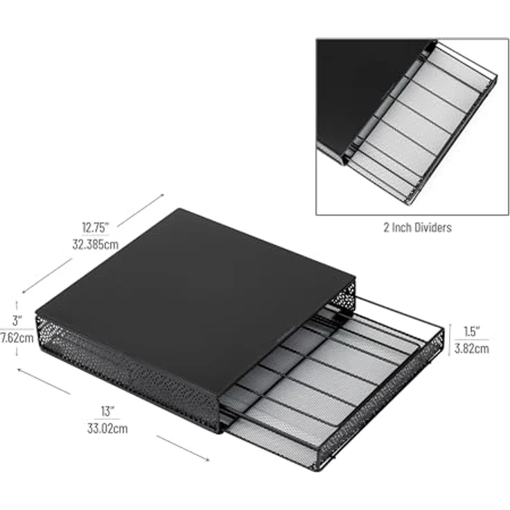 Mind Reader MTRAY-BLK Aufbewahrungsbox für Kaffeekapsel, Metallnetz, Schwarz Square 36, Kapazität 36 Capacity schwarz – Bild 3