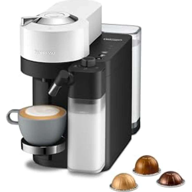 De'Longhi Nespresso Vertuo Lattissima ENV300.W, Kaffeekapselmaschine mit Automatischem Milchaufschäumsystem, 5 Tassengrößen, 3 Milch-Rezepte, Einfache Bedienung, Mattweiß – Bild 1