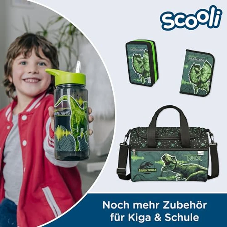 Scooli AERO Trinkflasche Jurassic World, 500 ml mit Drehverschluss, für Schule und Sport – Bild 5