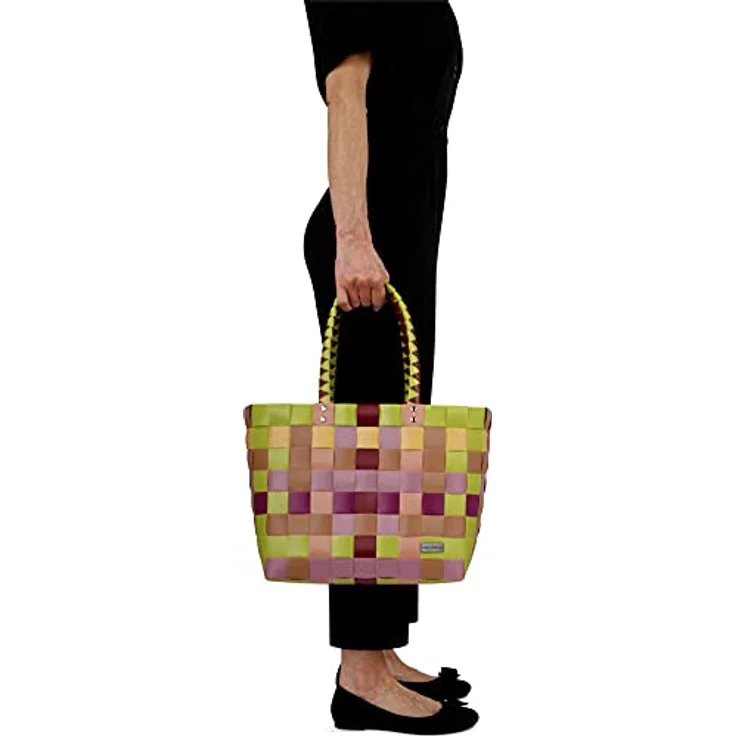 normani Einkaufstasche geflochten mit Henkeln, extra robuste Tragetasche aus 70% recyceltem Material, 20 Liter, Farbe Classic/Peach – Bild 3