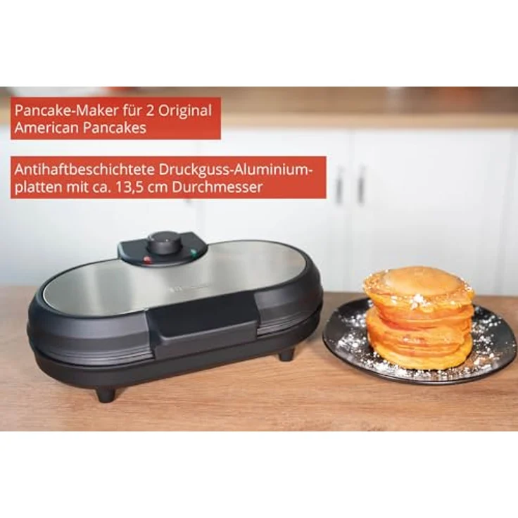 Unold 48165 Pancake-Maker, Ø 13,5 cm, Antihaftbeschichtet, 1000 Watt – Bild 2