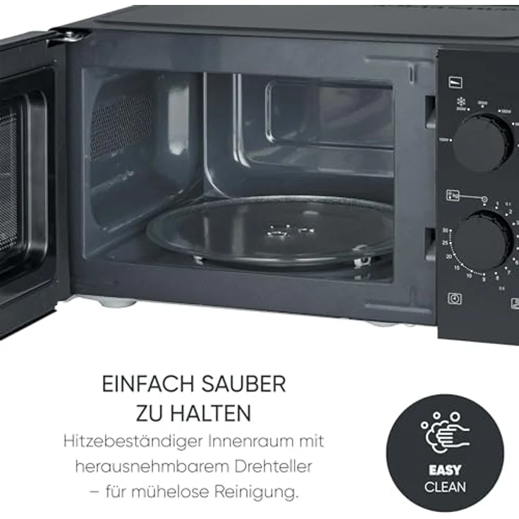 SEVERIN Mikrowelle Solo MW 9180, 19L Füllvolumen, 6 Leistungsstufen, praktische Auftau-Funktion, zeitloses Design – Bild 6