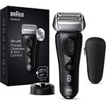 Braun Series 8 Rasierer Herren mit 3+1 Scherkopf, Elektrorasierer & Trimmer für Präzision, Sonic-Technologie & 40°-Kopf mit Konturenanpassung, Wet & Dry, Geschenk Mann, 8410s, schwarz