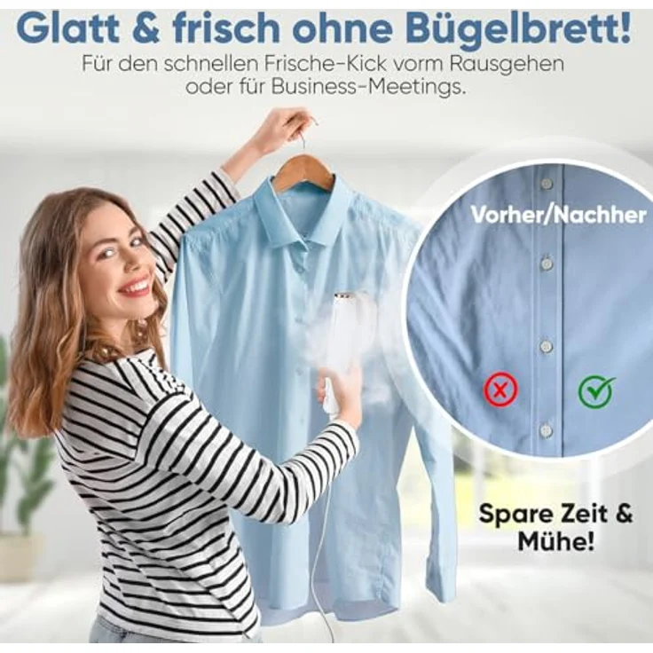 ProfiCare® PC DG 3124 Dampfglätter, 30 Sek. Aufheizzeit, 1,90m Kabel, bis zu 20 Min. Betriebszeit, für alle Stoffe, ideal für Reise und Alltag – Bild 4