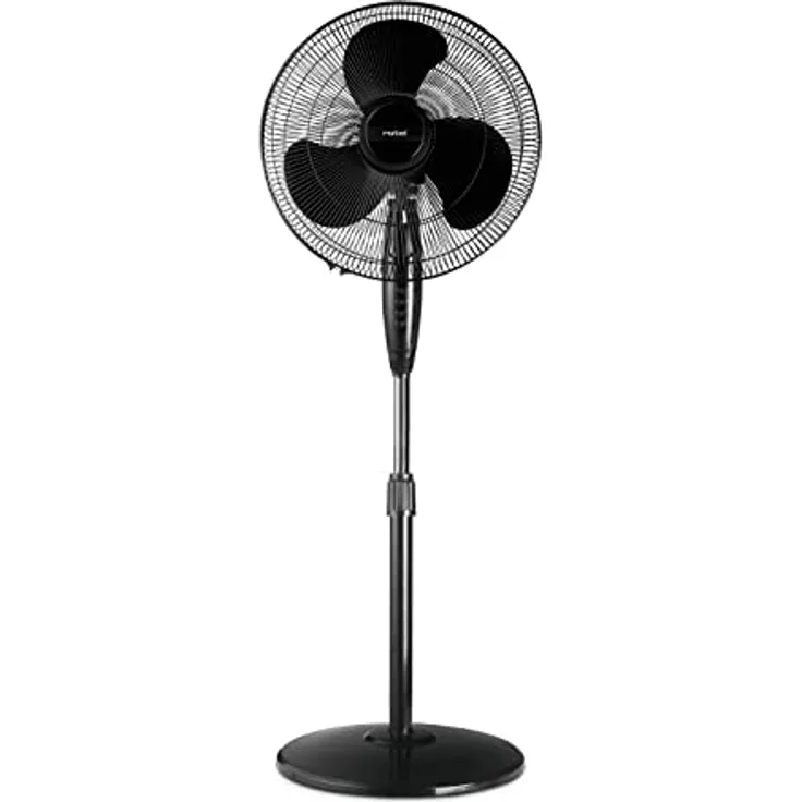 Rotel 1759250 Standventilator, oszillierend, leiser Ventilator, Kunststoff, Metall, Schwarz, 45 x 130 x 30 cm