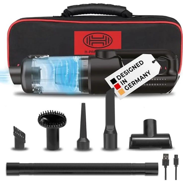 HEYNER VacuBooster Pro, Handstaubsauger mit 120W und 16.000 Pa, bürstenlos, beutellos, inkl. HEPA-Filter, in Schwarz – Bild 1