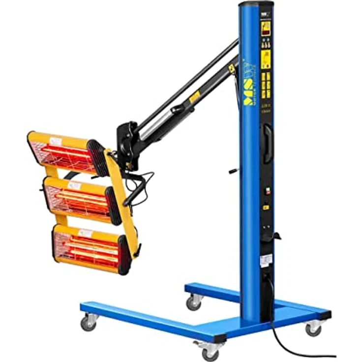 MSW Infrarotstrahler Lacktrockner Strahler Infrarotstrahler Heizstrahler Infrarot Lampe, 3300 W - Effektiver Lacktrockner für Kfz-Werkstätten, 3 Strahler, 1.100 Watt, digitales Display – Bild 4