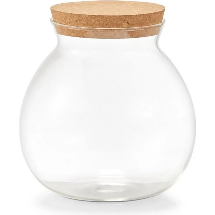 Zeller Present Vorratsglas mit Korkdeckel, 1700 ml, transparent, für die optimale Aufbewahrung von trockenen Lebensmitteln