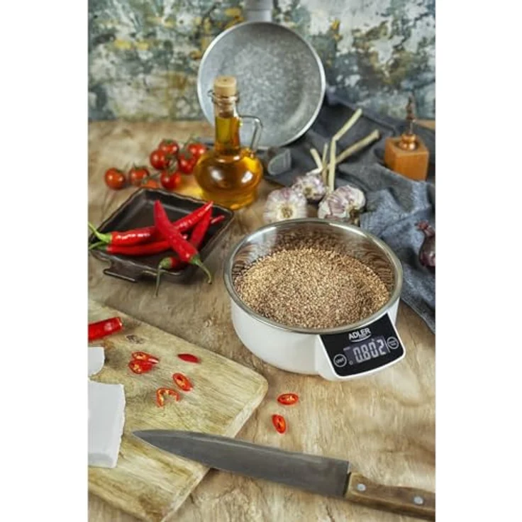 Adler AD 3166 Küchenwaage mit Schüssel Schale Edelstahl Digital Display beleuchtet – Bild 6