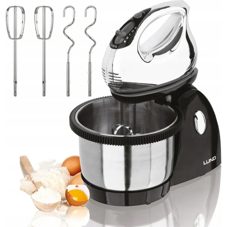 TRIZERATOP Handmixer 200-250W Handrührgerät, 250 W mit automatischer Drehung der Schüssel