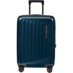 Samsonite Hartschalen-Trolley NUON metallic dark blue, 55 cm, 4 Rollen, Handgepäck Reisekoffer Trolley Volumenerweiterung USB-Schleuse
