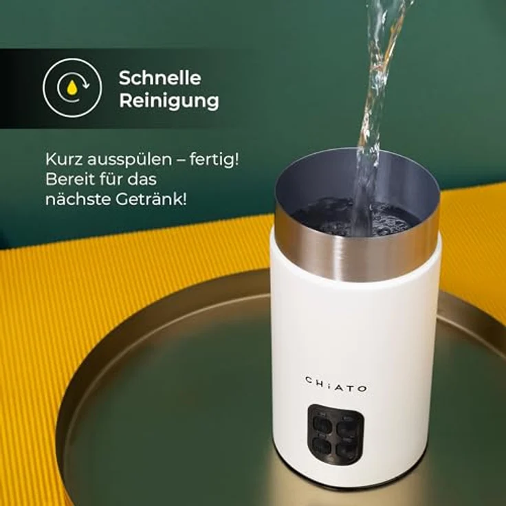 CHiATO milkPLAY Milchaufschäumer, elektrischer Milchaufschäumer mit 3 Schaumarten und 240 ml Kapazität – Bild 5