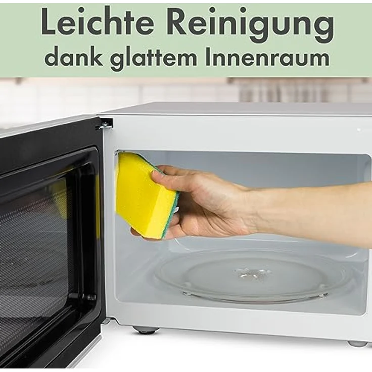Clatronic MW 791 Mikrowelle, Standgerät, 700 Watt, 20 Liter Garraum, 30-Minuten Timer mit Endsignal, 6 Leistungsstufen- Garraumbeleuchtung, weiß – Bild 4