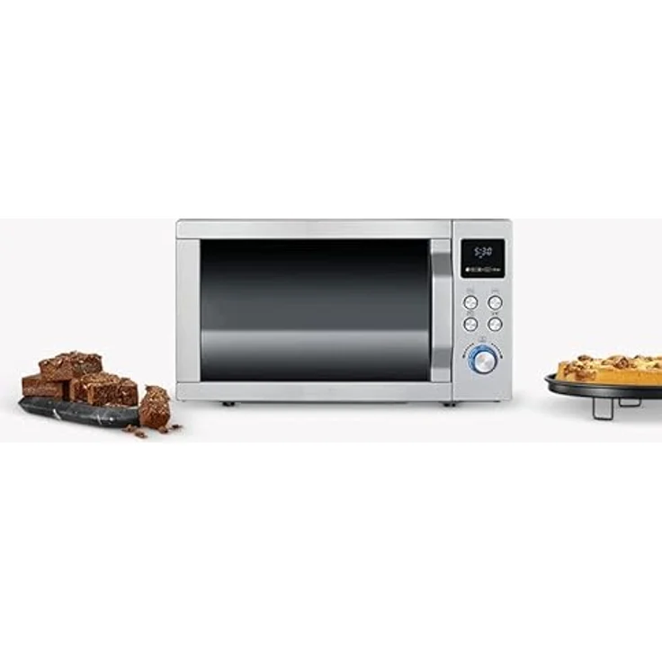 Severin MW 7754 3-in-1 Mikrowelle mit Grill- und Ultra-Heißluftfunktion, 900 Watt, Inkl. Drehteller, Grillrost und Pizza-Teller, Standgerät, edelstahl-schwarz – Bild 3