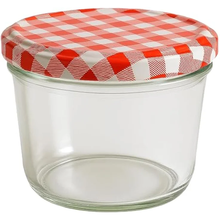 hocZ 25x Marmeladengläser 230 ml, Einmachgläser mit Rot Kariert Deckel, luftdicht mit Etiketten, Spülmaschinenfest, Set mit 25 Stück – Bild 4