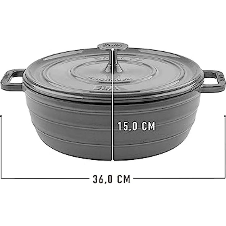 Sallys 'Ela' Deluxe Gusseisentopf - Robustes Kochjuwel für Perfektes Garen (Smokey Grey) – Bild 3