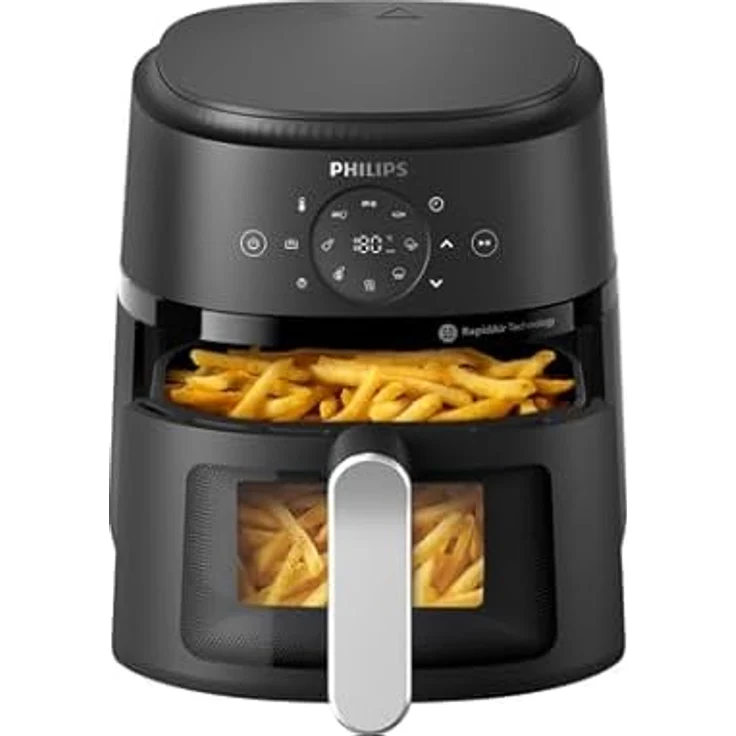 Philips Série 2000 Airfryer NA211/00, Heißluftfritteuse mit 1300 W, 3,2 Liter Behälter, 13 Kochmodi, schwarz und grau – Bild 1