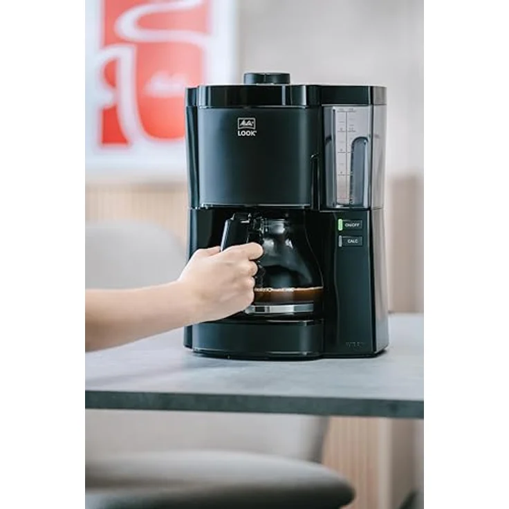 Melitta Look - Filterkaffeemaschine mit Glaskanne und entnehmbarem Wassertank, für bis zu 10 Tassen Kaffee, schwarz – Bild 5