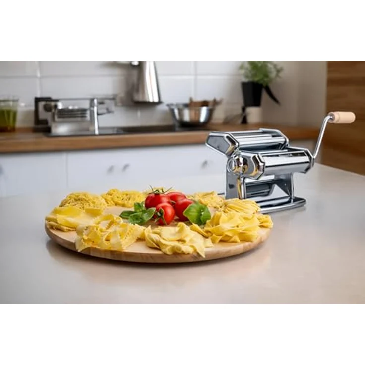 Imperia La Fabbrica Della Pasta Classica, Pastamaschine aus verchromtem Stahl, 9-teilig, Silber/Braun mit verschiedenen Aufsätzen für frische Nudelgerichte – Bild 8