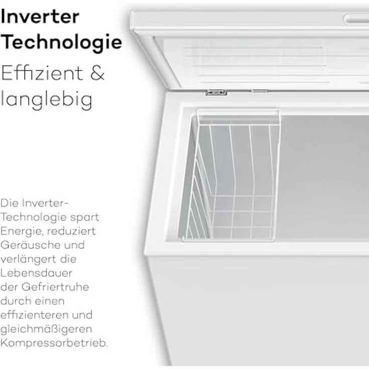 SCHOEPF GT300S Gefriertruhe, 299 Liter, Energieeffizienzklasse E, 4-Sterne, leise mit 41 dB, weiß – Bild 4