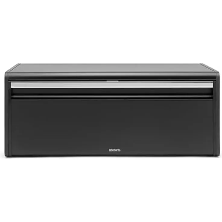 Brabantia Klappbrotkasten, große Aufbewahrungsbox für Brot & Backwaren, platzsparendes Design zur Wandmontage, mattschwarz