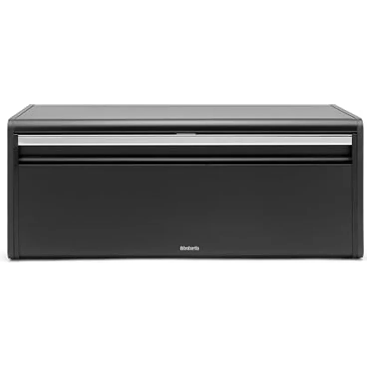 Brabantia Klappbrotkasten, große Aufbewahrungsbox für Brot & Backwaren, platzsparendes Design zur Wandmontage, mattschwarz – Bild 1