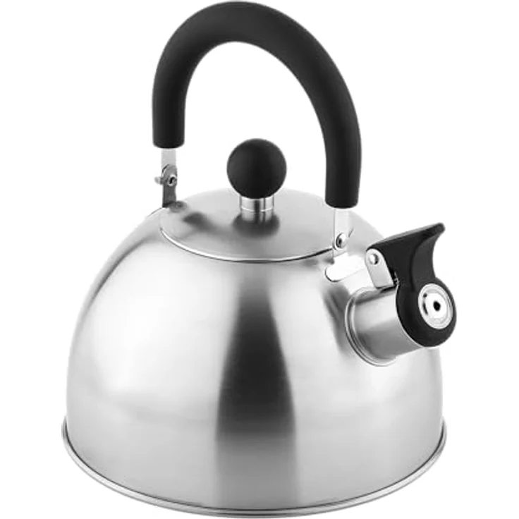 Teesa Edelstahl Wasserkocher mit Pfeife TSA0153, 1,8L, für Induktion und Gas, kühlgriff, gebürstete Oberfläche – Bild 2