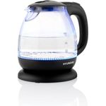 Hyundai Wasserkocher VK101, 1 l, 1100 W, automatische Deckelöffnung, Spirale für Kabel, Schwarz