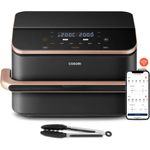 Cosori DualBlaze TwinFry Heißluftfritteuse, 10 Liter (5L+5L), steuerbar per Handy (App), 2800W, Überhitzungsschutz, 4 Heizelemente: 2 oben/2 unten