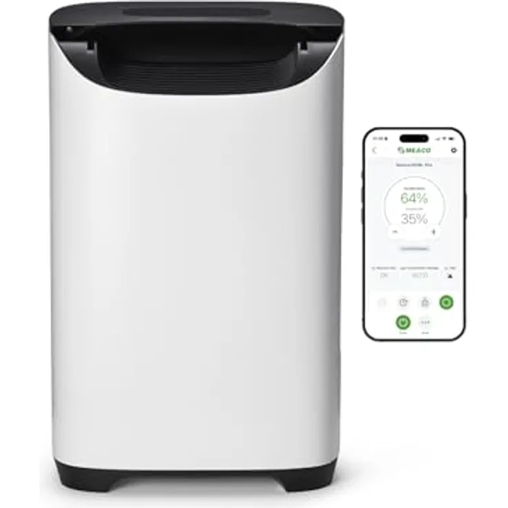 MEACO DD8L Pro Luftentfeuchter – Schnelles Trocknen der Wäsche, App-Steuerung, anpassbarer Stromverbrauch, geeignet für kalte Umgebungen, antibakterieller Ionisator, ideal für Boote, Wohnwagen und Garagen