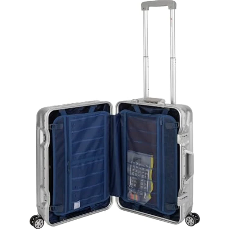 Travelhouse London Koffer Handgepäck · Silber · Alu-Rahmen · Hartschalen in Polycarbonat · 4 Rollen · 2X TSA Zahlenschloss · 55x37x23cm · 47L – Bild 2