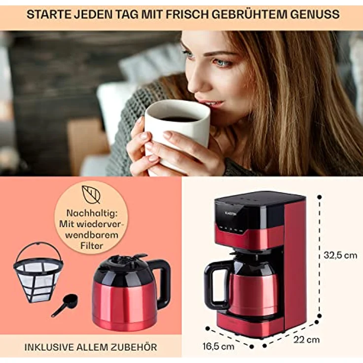 Kaffeemaschine Arabica 800W EasyTouch Control Rot – Bild 6