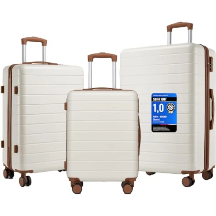 Shavont Koffer Set 3-teilig, Leichte ABS+PC-Hartschalenkoffer mit 4 leisen Rollen, platzsparend stapelbar – Bild 1