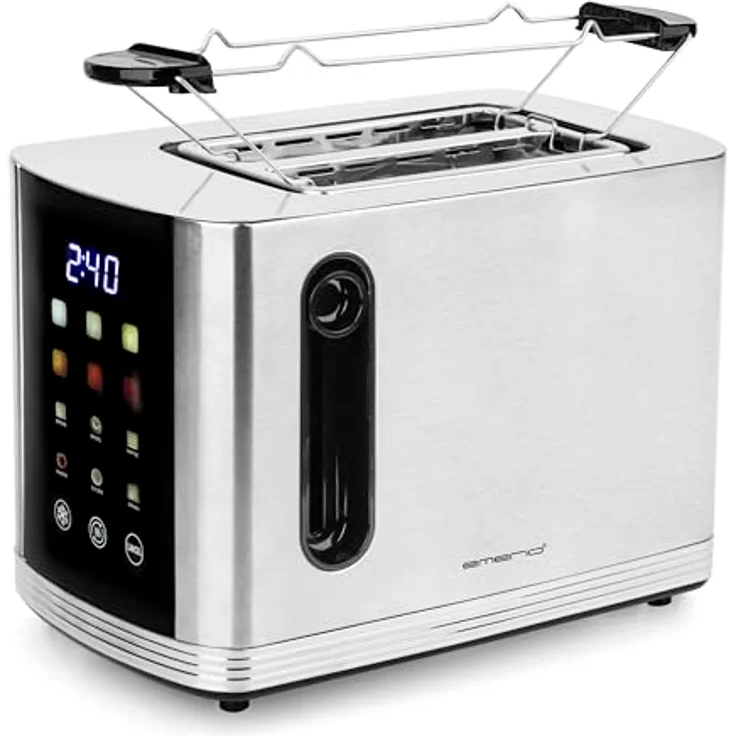Emerio TO-132888 Toaster mit Digitaldisplay, 2 Schlitzen, Auftaufunktion, 7 Bräunungsstufen, Edelstahl, Silber – Bild 2