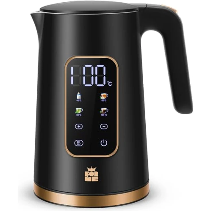 ForMe Edelstahl Wasserkocher 1,7 L, digitale Temperatureinstellung 40-100°C mit Warmhaltefunktion und LED-Anzeige, BPA-frei – Bild 1