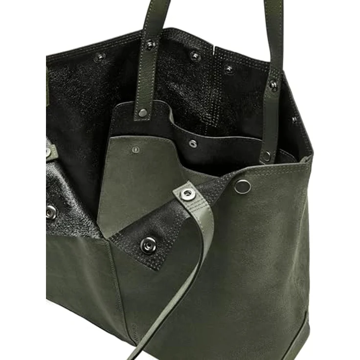Liebeskind Rive Shopper Tasche, 100% Leder, 40 cm x 12 cm x 34 cm, grün – Bild 2