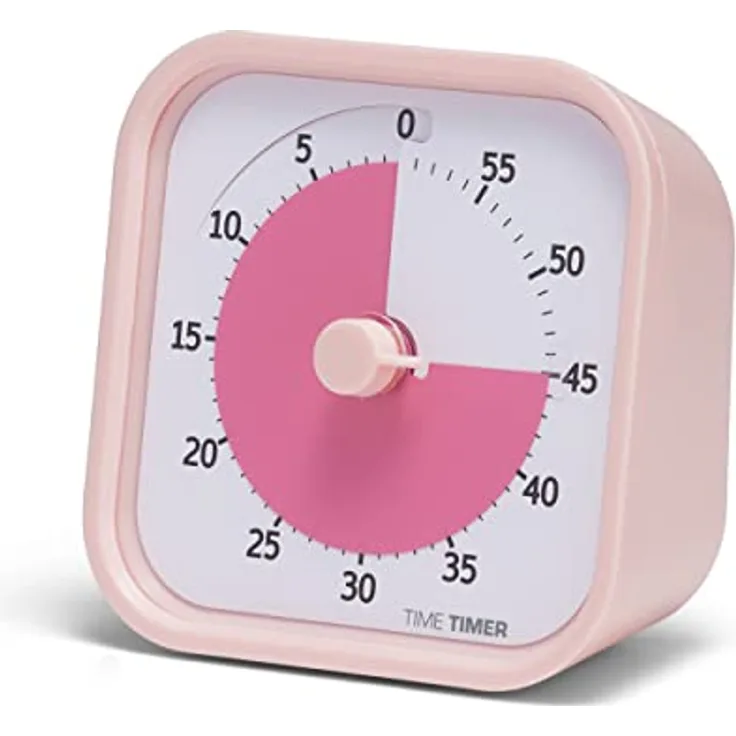 TIME TIMER Home MOD – 60-Minuten-Visual Timer für Kinder – Homeschool Supplies Study Tool, Timer für Kinderschreibtisch, Büroschreibtisch und Meetings mit geräuschlosem Betrieb (Peony Pink), 9x5x9 cm