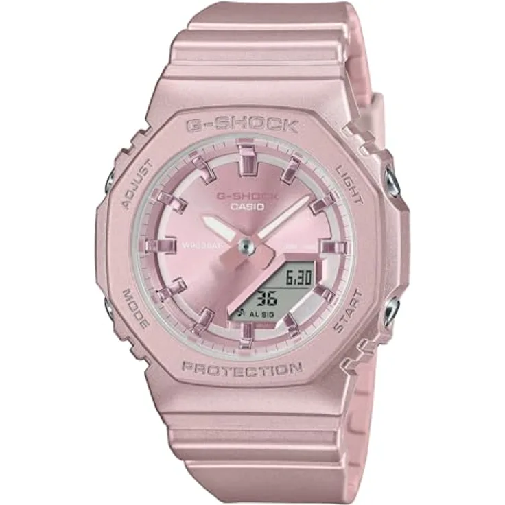Casio G-Shock Classic Ana-Digi Damenuhr Rosafarben GMA-P2100ST-4AER, Kunststoffarmband in Rosa
