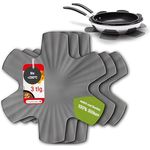 Coolinato Pfannenschoner 3er Set aus Silikon, 35 cm, grau, hitzebeständig bis 230 °C, spülmaschinengeeignet, Untersetzer und Pfannenschutz