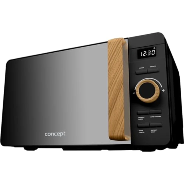 Concept Mikrowelle Nordic, 20 l, 800 W, 8 Automatikprogramme, schwarze Farbe mit Holzelementen, 270 mm Drehteller – Bild 3