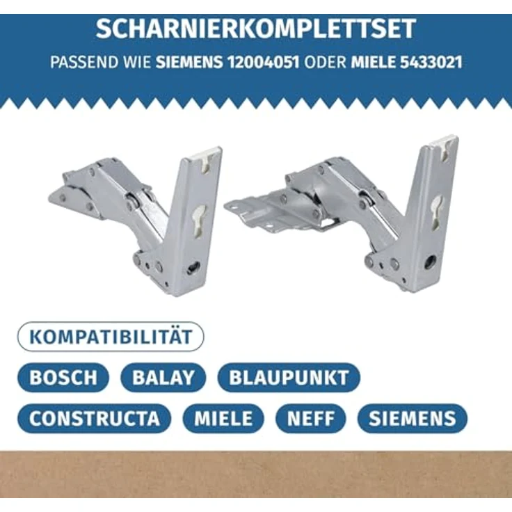 LUTH Premium Profi Parts Türscharnier Set, oben und unten, silbern, kompatibel mit Bosch Siemens 12004051, für Kühlschrank und Gefrierschrank – Bild 5