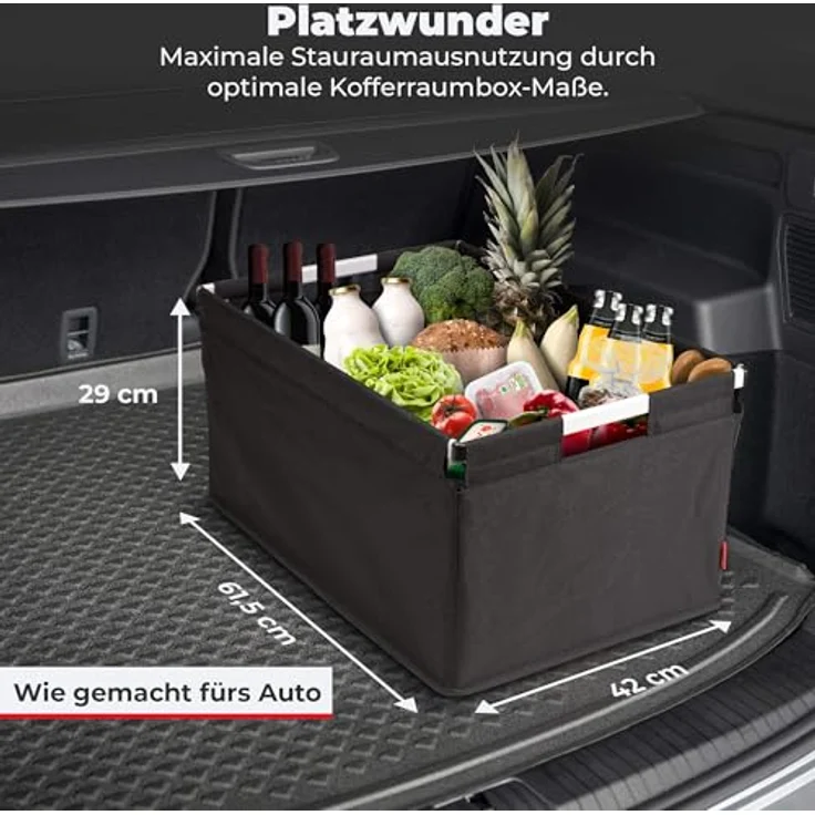 achilles Transportkiste Big-Box Alu, Klappbox mit Alurahmen, 61,5x42x29cm, Schwarz, pflegeleicht und extrem stabil – Bild 4
