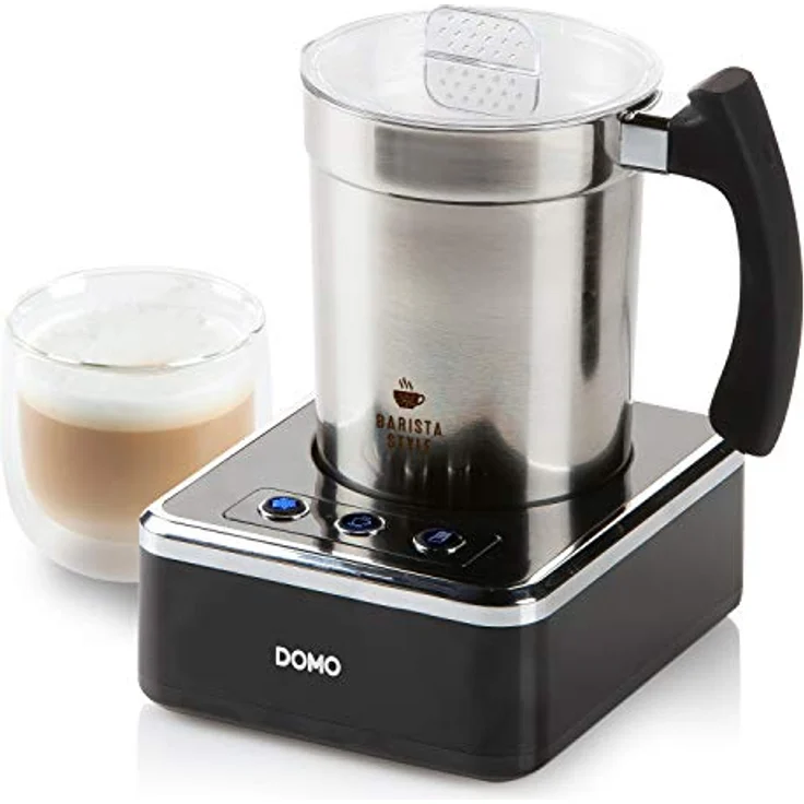 Domo DO717MF Milchaufschäumer Edelstahl, Schwarz 650W – Bild 2