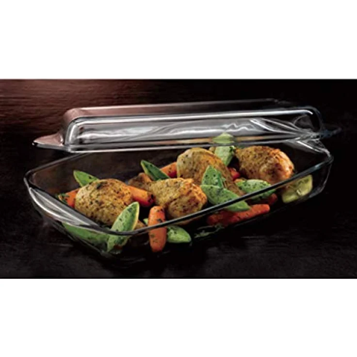 Pasabahce Auflaufform 59009 Servierform aus Glas mit Deckel, 3,3 Liter, rechteckig – Bild 3