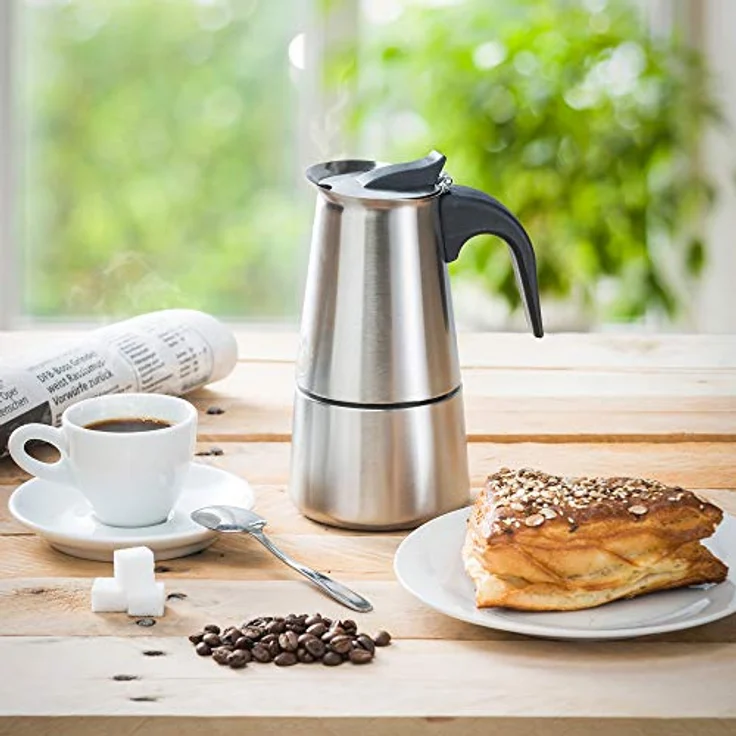 Coffee Fox Espressokocher, Edelstahl Espressokanne, vielseitig einsetzbar, induktionsgeeignet, tragbar, kompakt – Bild 2