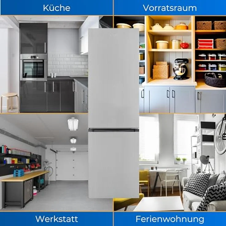 Exquisit Kühl-Gefrierkombination KGC265-70-NF-040C inoxlook | 253 L Volumen | Kühl Gefrierkombination No-frost | Türanschlag wechselbar | Kühlgefrierkombination freistehend – Bild 5