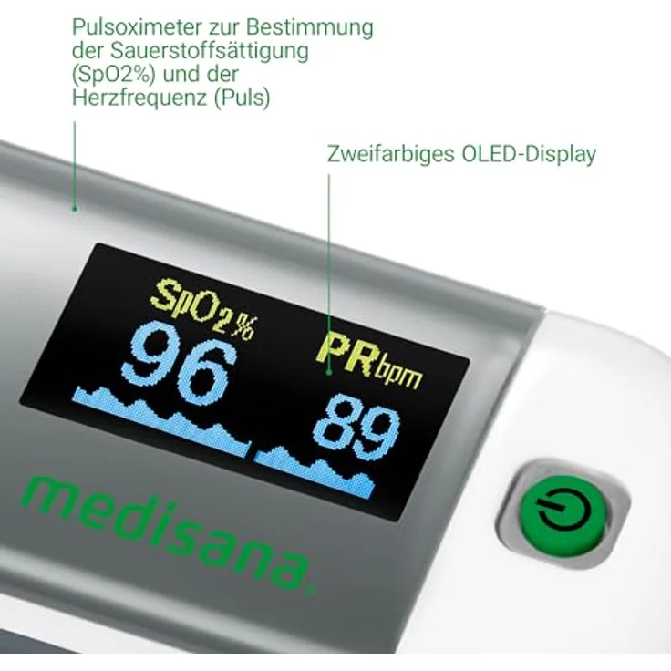 Medisana PM100 Pulsoximeter, Messung der Sauerstoffsättigung im Blut, Fingerpulsoxymeter mit OLED-Display und One-Touch Bedienung mit VitaDock+ App – Bild 5