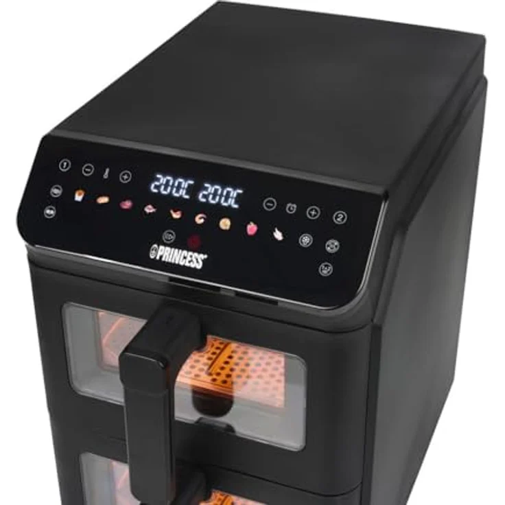 PRINCESS Stack Airfryer 182490, Heißluftfritteuse mit 2 x 5,6 L, 3000 W, digitales Bedienfeld, kompaktes, vertikales Design, ölfrei frittieren – Bild 5