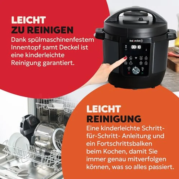 Instant Pot Plus 9-in-1-Multikocher 5,7 l – Gebürsteter Edelstahl, Schnellkochtopf, Schongarer, Reiskocher, Dampfgarer, Joghurtbereiter, Vakuumgarer, Sterilisator, energieeffizient – Bild 3